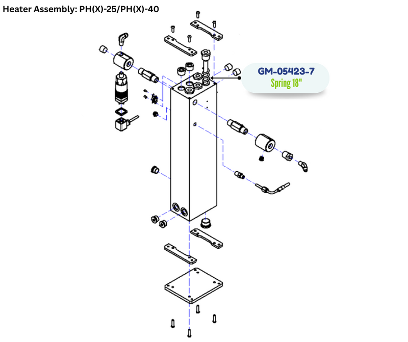 PMC HTR, SPRING, 18 IN, CBN STL (GM054237) (GM-05423-7)