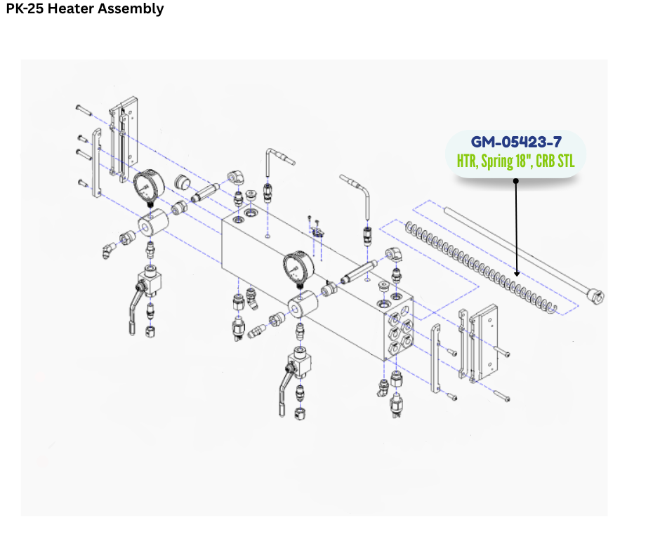 PMC HTR, SPRING, 18 IN, CBN STL (GM054237) (GM-05423-7)