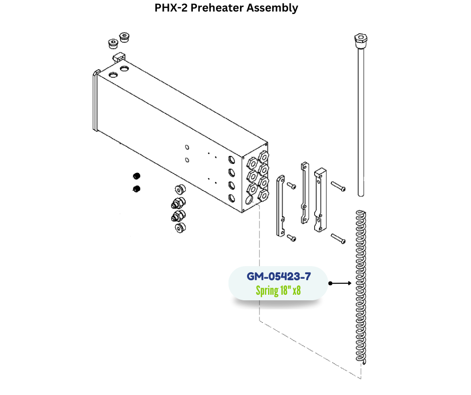 PMC HTR, SPRING, 18 IN, CBN STL (GM054237) (GM-05423-7)
