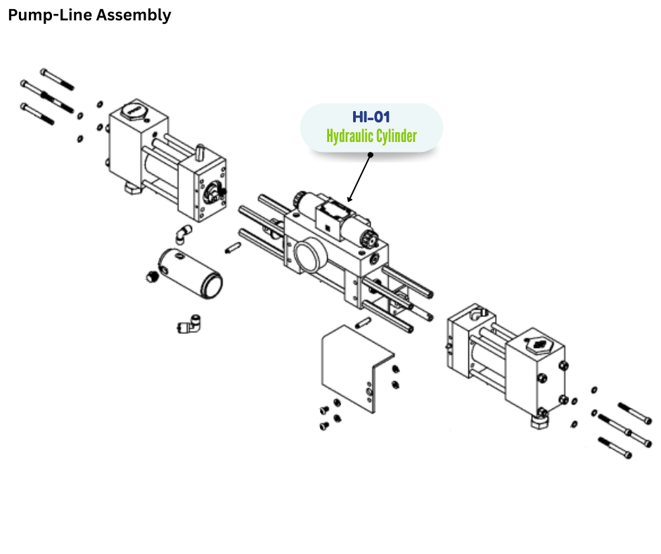 PMC COMPLETE HYDRAULIC CYLINDER ASSY (HI01) (HI-01)