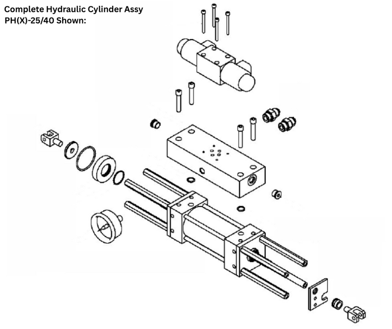 PMC COMPLETE HYDRAULIC CYLINDER ASSY (HI01) (HI-01)