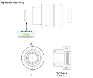 HYD CYL BUSHING ROD WIPER (HI050254) (HI-05025-4)