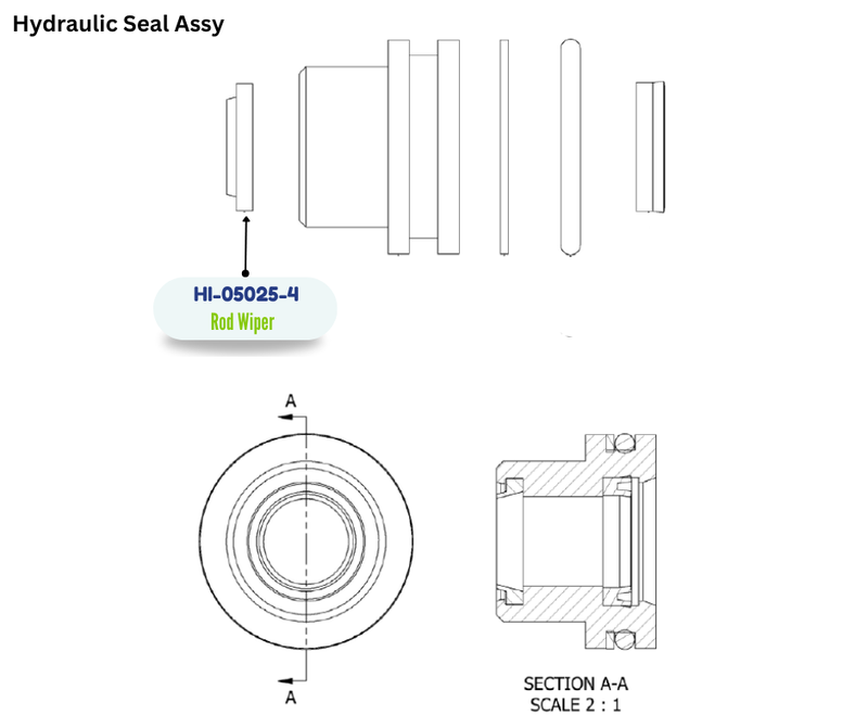 HYD CYL BUSHING ROD WIPER (HI050254) (HI-05025-4)