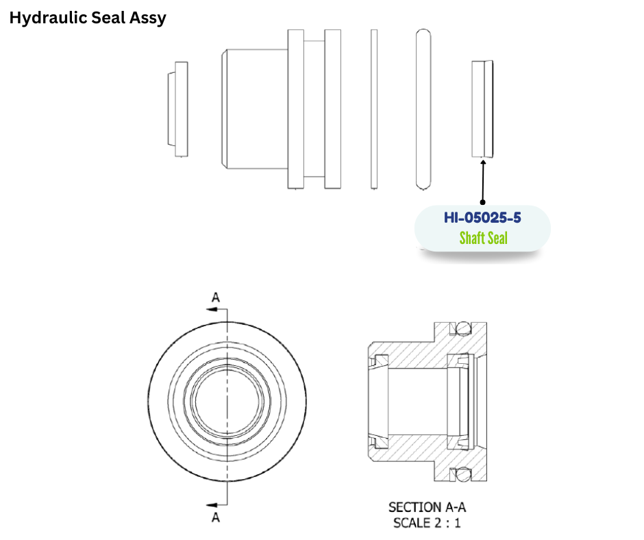 PMC HYD CYL BUSHING SHAFT SEAL (HI050255) (HI-05025-5)