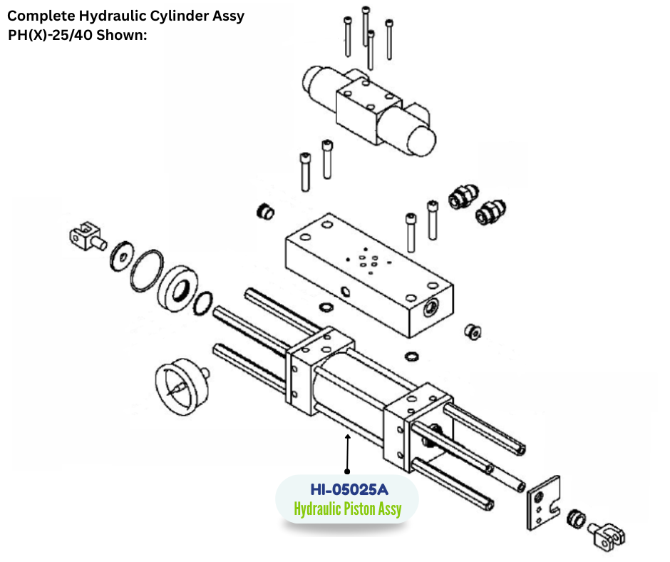 PMC HYDRAULIC CYLINDER ASSY, BASE, CLASSICS (HI05025A) (HI-05025A)