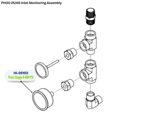 PMC PRESSURE GAUGE, CM 0600 PSI (HI05103) (HI-05103)