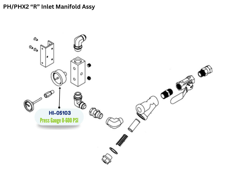 PMC PRESSURE GAUGE, CM 0600 PSI (HI05103) (HI-05103)
