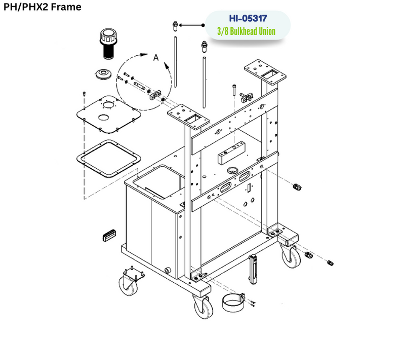 PMC BULKHEAD UNION, STRT, 06 JIC (HI05317) (HI-05317)