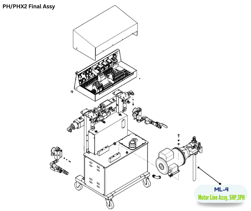 MOTOR LINE ASSY, 5HP, 3PH, 60HZ (ML4) (ML-4)