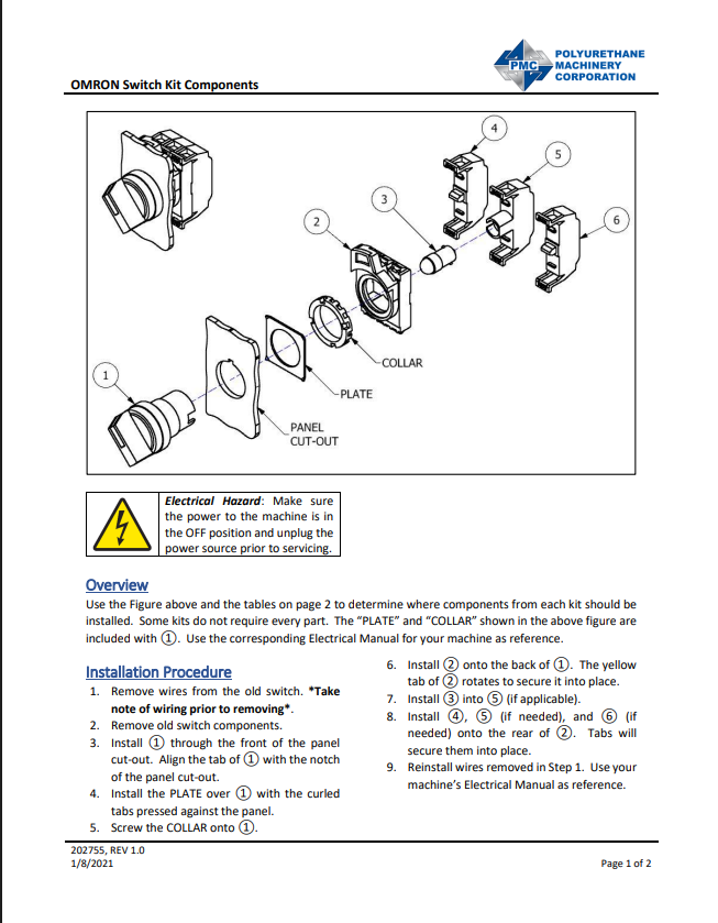 WHITE SWITCH KIT, 3POS, PUMP (202741)