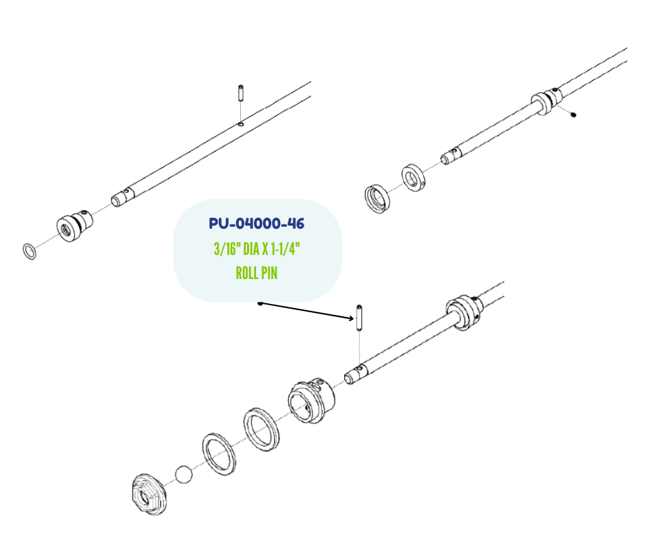 PMC Roll Pin, 3/16 dia x 1 1/4L (PU-04000-46)