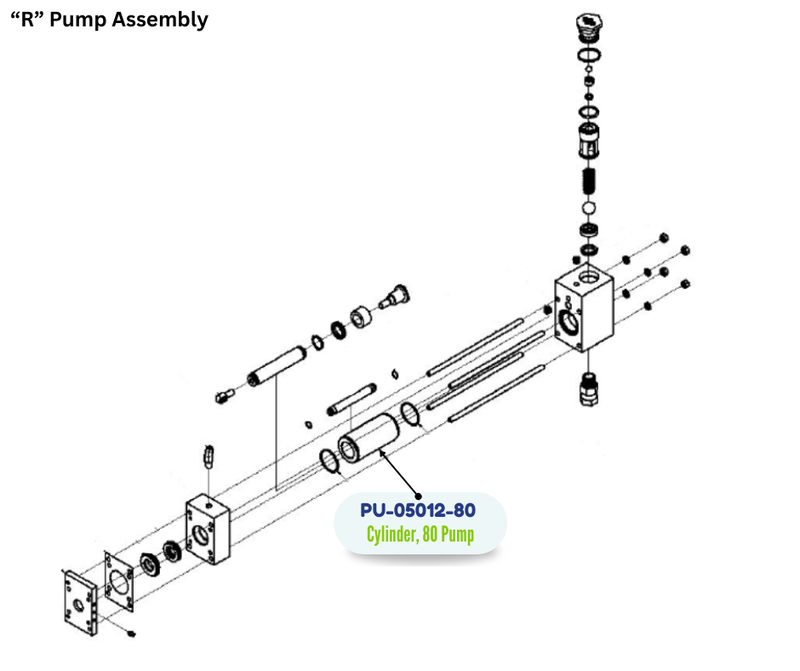 PMC PUMP CYLINDER, 80 (PU0501280) (PU-05012-80)