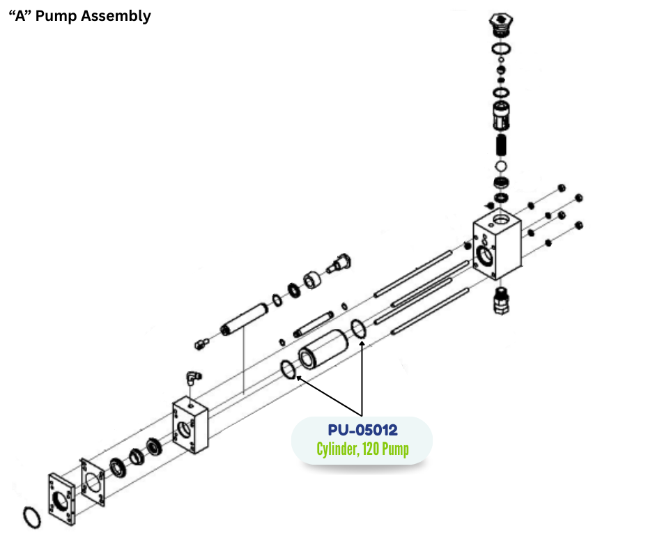 PMC PUMP CYLINDER, 120 (PU05012) (PU-05012)