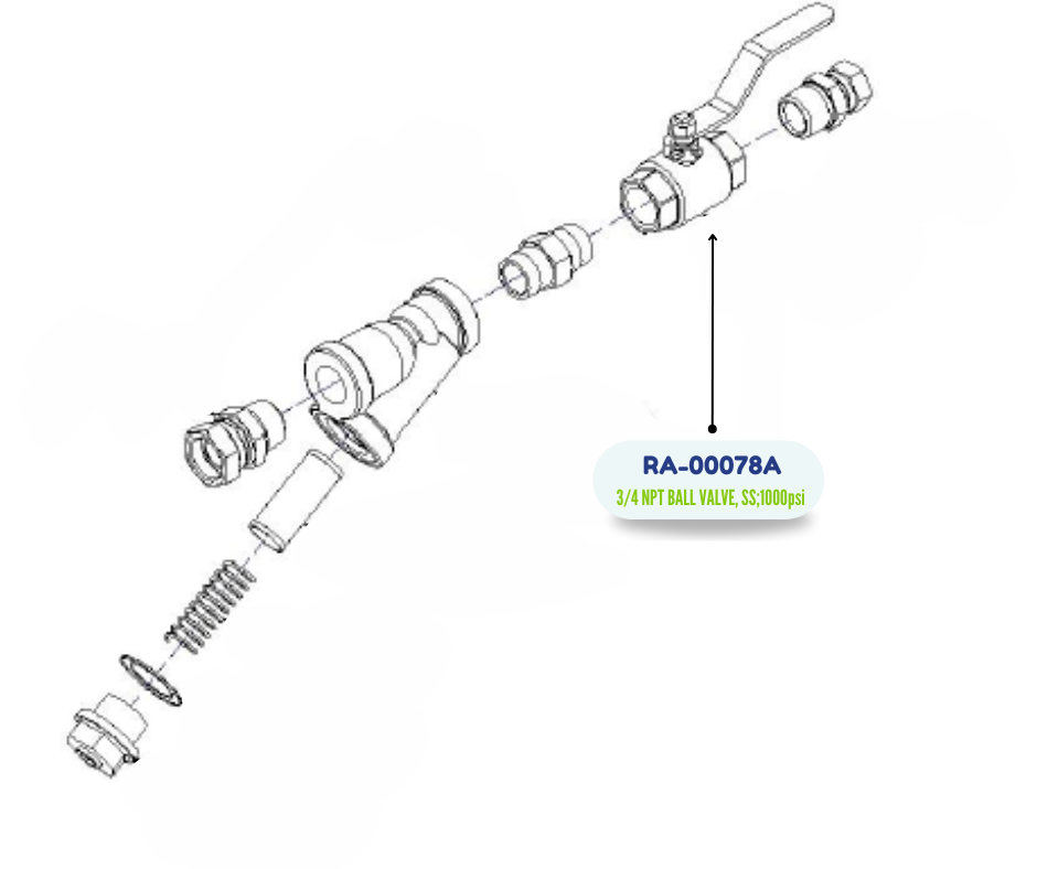 PMC 3/4 NPT BALL VALVE; SS; 1000 PSI (RA00078A) (RA-00078A)