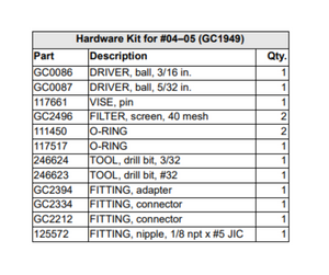 GRACO P2 GUN HARDWARE KIT, 0405 (GC1949)