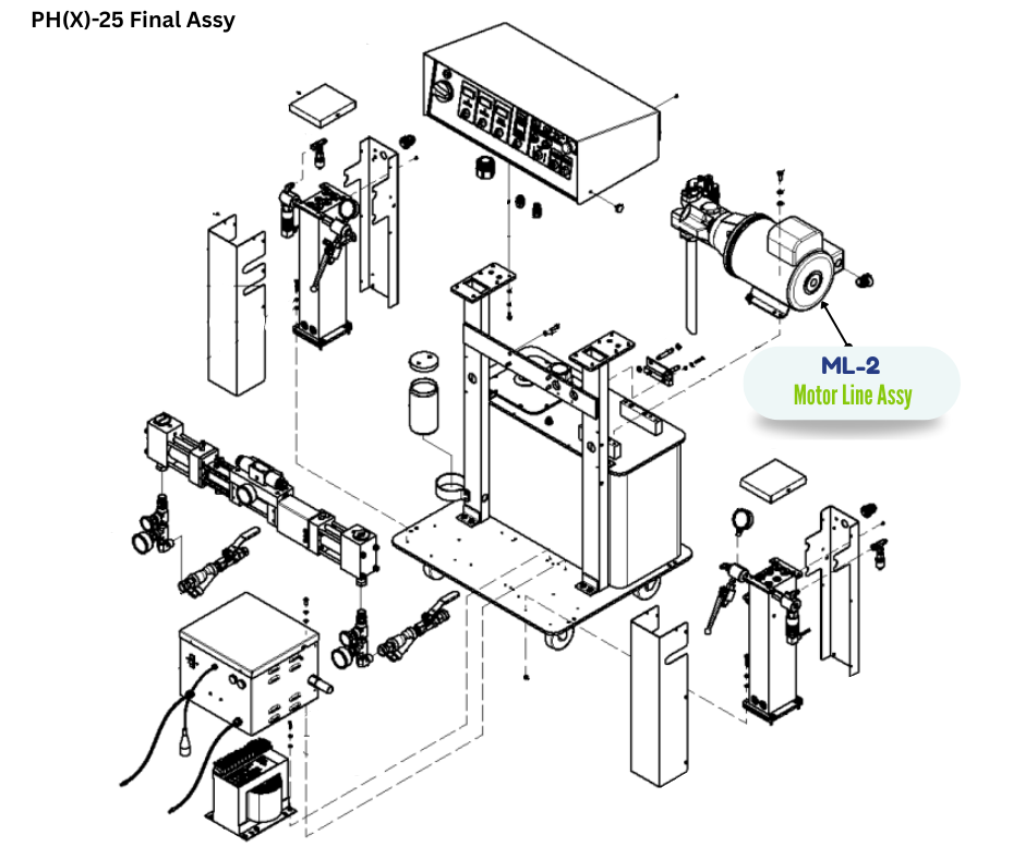 MOTOR LINE ASSY, 3HP, 1PH, 60HZ (ML2) (ML-2)
